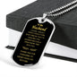 To My Husband - Thank You - Dog Tag - Military Ball Chain
