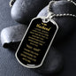 To My Husband - Thank You - Dog Tag - Military Ball Chain