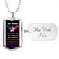 To My Dad - My Hero - Dog Tag - Military Ball Chain