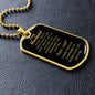 To My Husband - Thank You - Dog Tag - Military Ball Chain