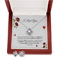 I Love You - Grateful - Love Knot Earring & Necklace Set 14k white gold over stainless steel
