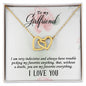 To My Girlfriend - My Favorite Everything - Interlocking Hearts White & Gold Necklace